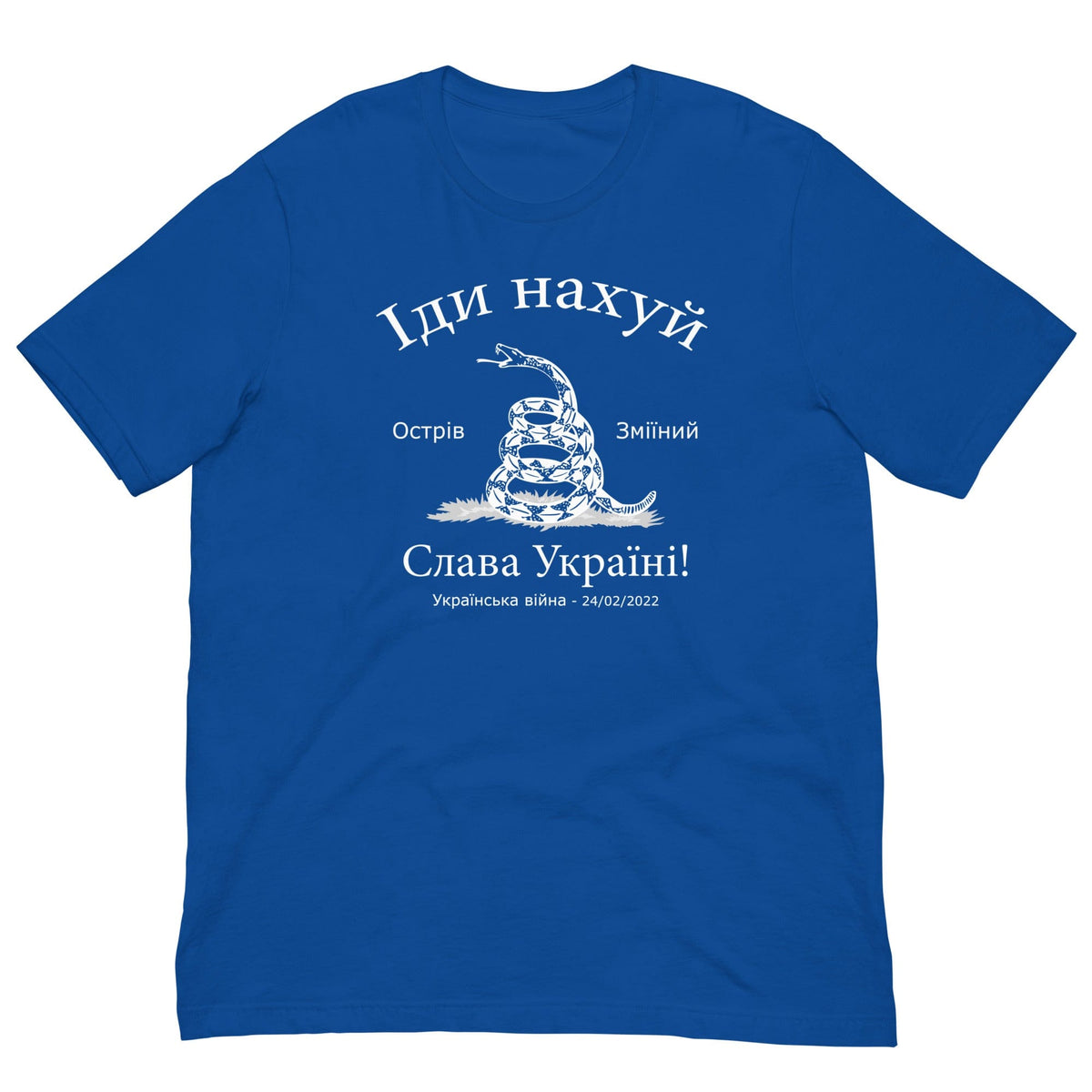 Royal blue T-shirt with front graphic print