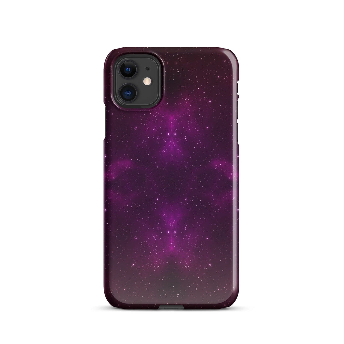 iPhone® snap case back in dark purple with starry space pattern