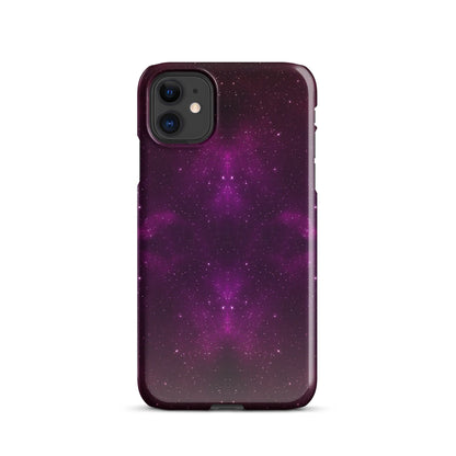 iPhone® snap case back in dark purple with starry space pattern
