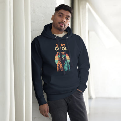 Black teddy bear graphic hoodie with drawstring hood and front kangaroo pocket