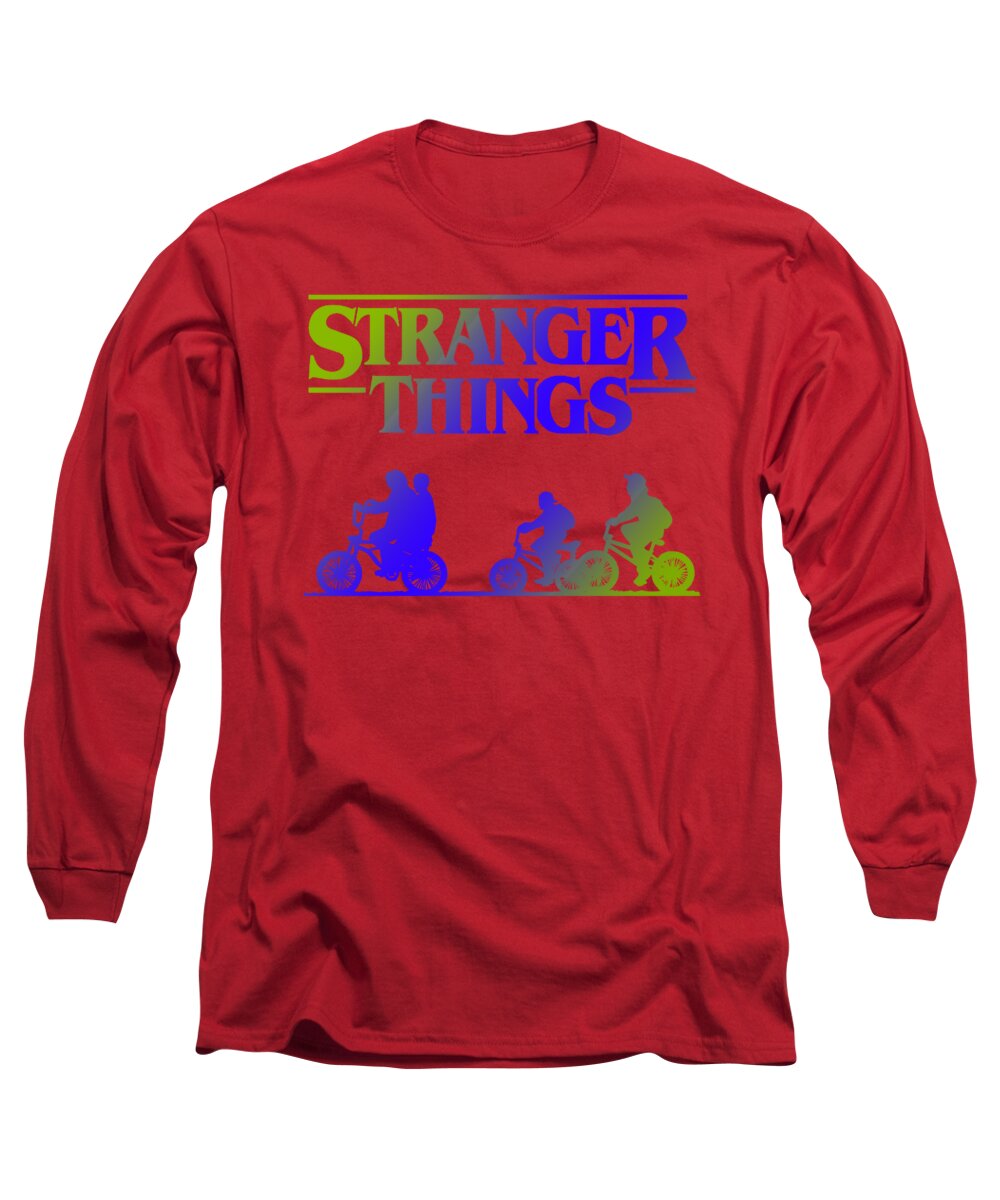 Kids red long sleeve T-shirt with front Stranger Things graphic print