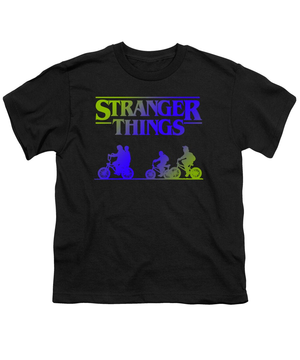 Youth T-shirt in black with Stranger Things graphic on front