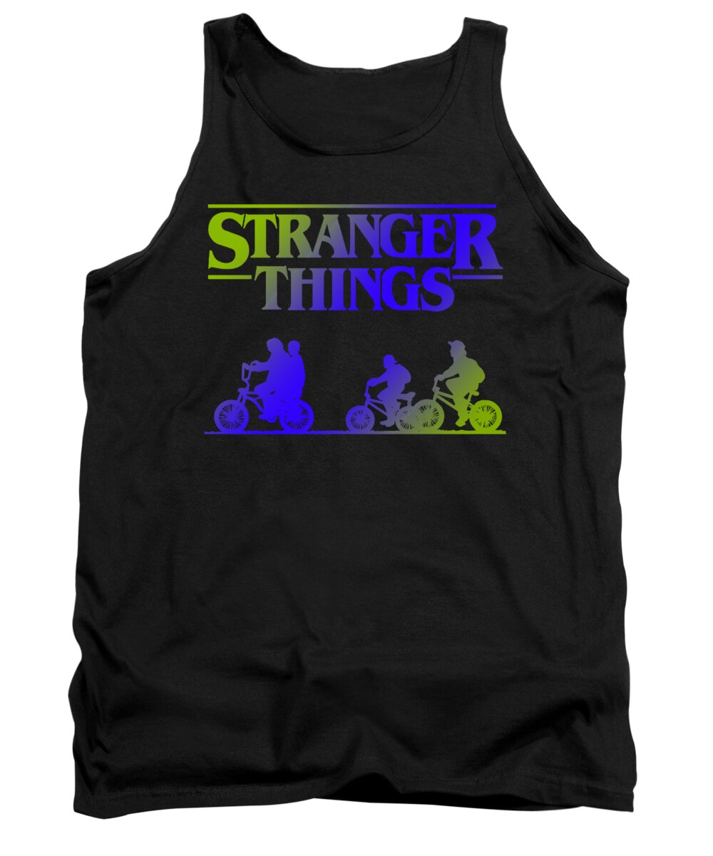Black kids tank top with Stranger Things graphic front