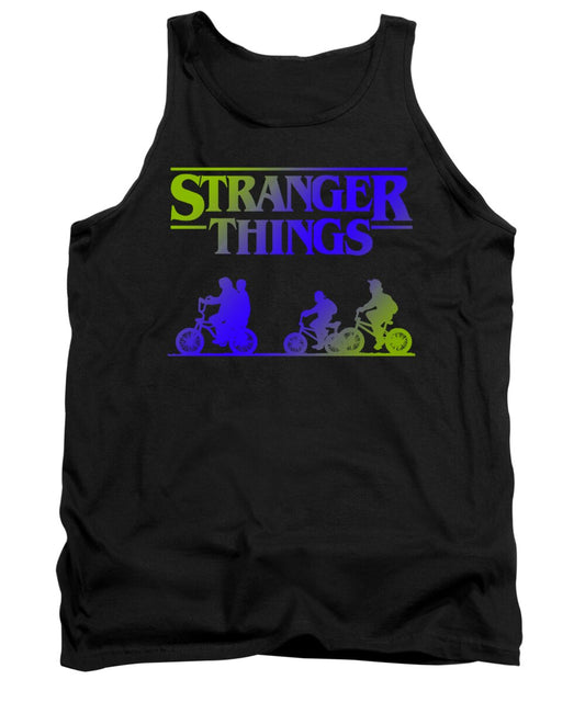 Black kids tank top with Stranger Things graphic front