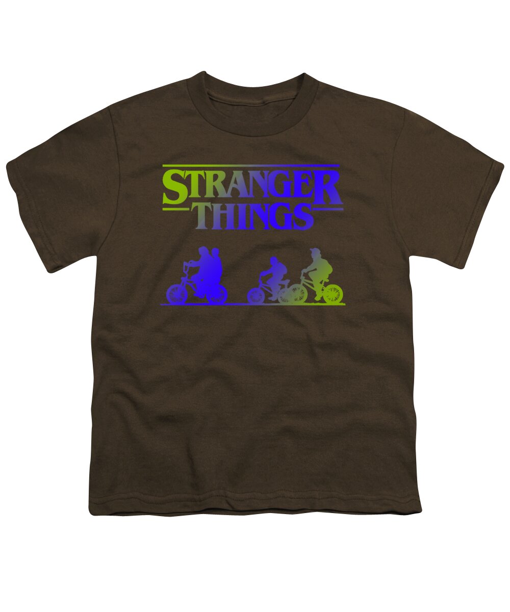 Youth T-shirt in brown with Stranger Things graphic on front