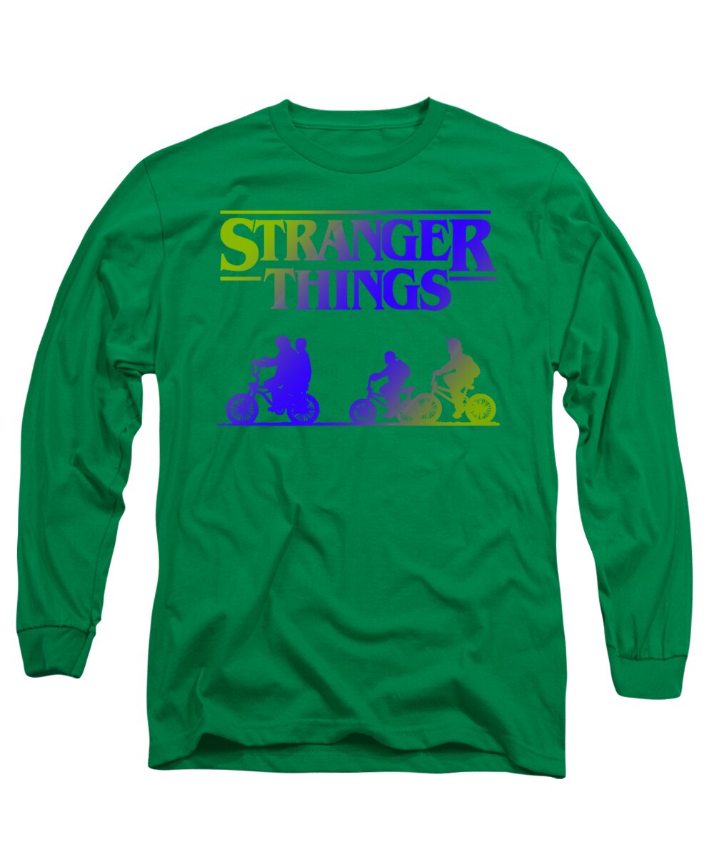 Kids Kelly green long sleeve T-shirt with front Stranger Things graphic print
