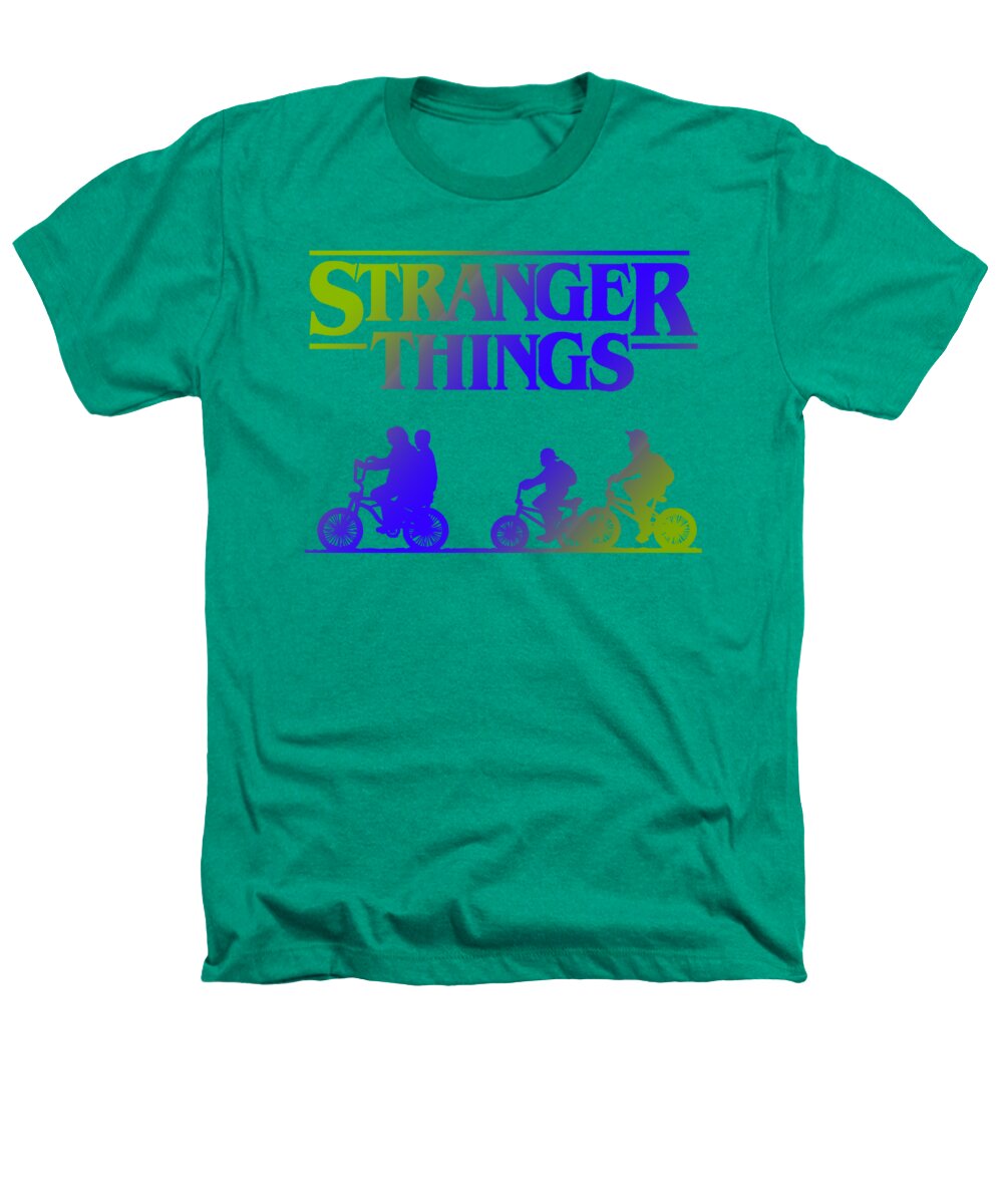 Kids heather T-shirt in kelly green with Stranger Things front graphic print