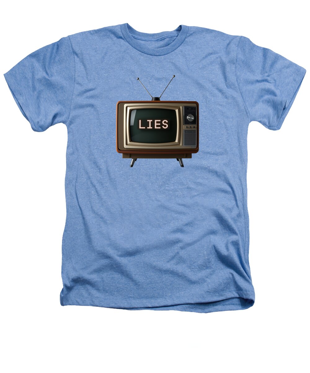 Heathers T-shirt, light blue, TV graphic with 'LIES' print at center