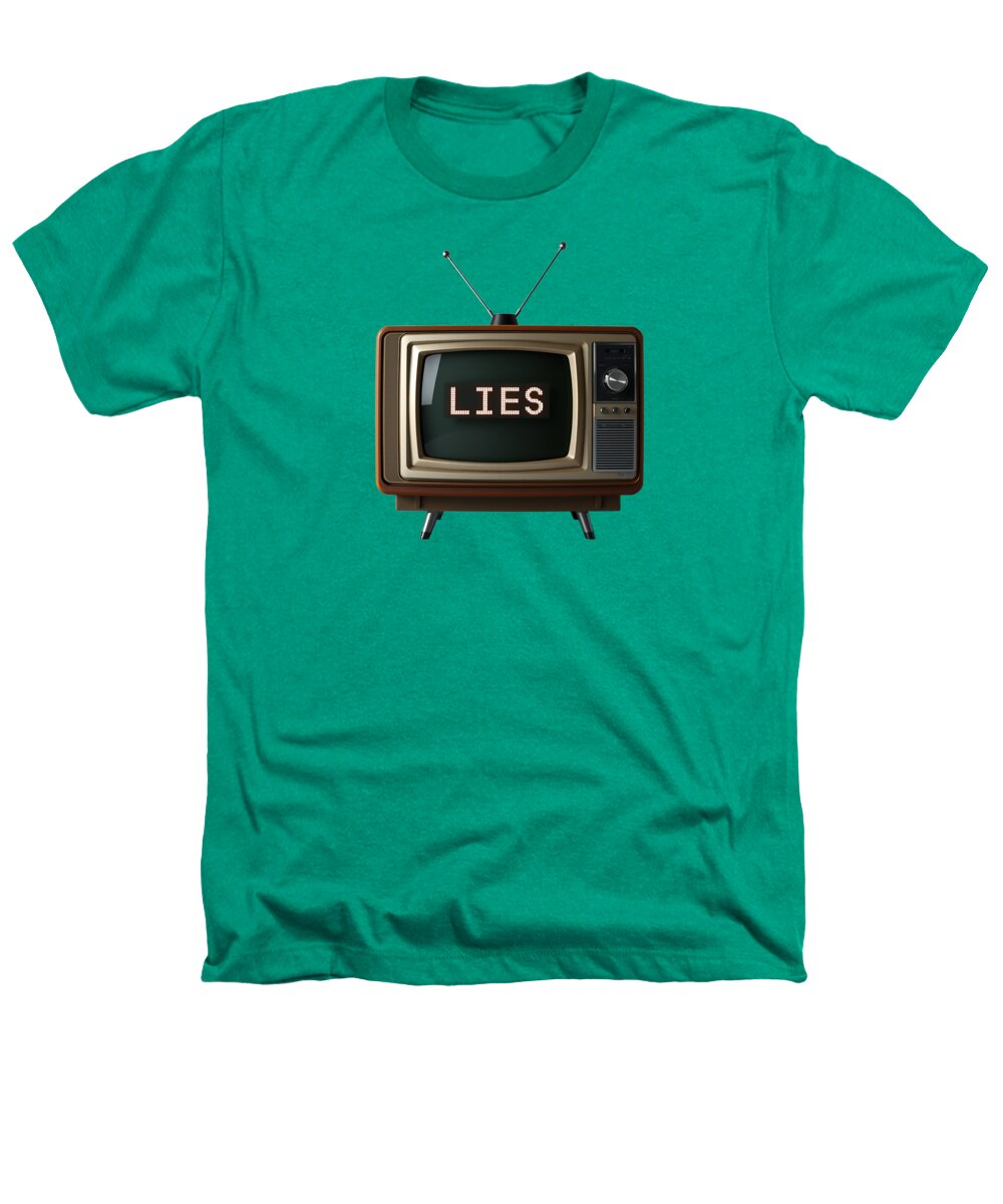 Heathers T-shirt, kelly green, TV graphic with 'LIES' print at center