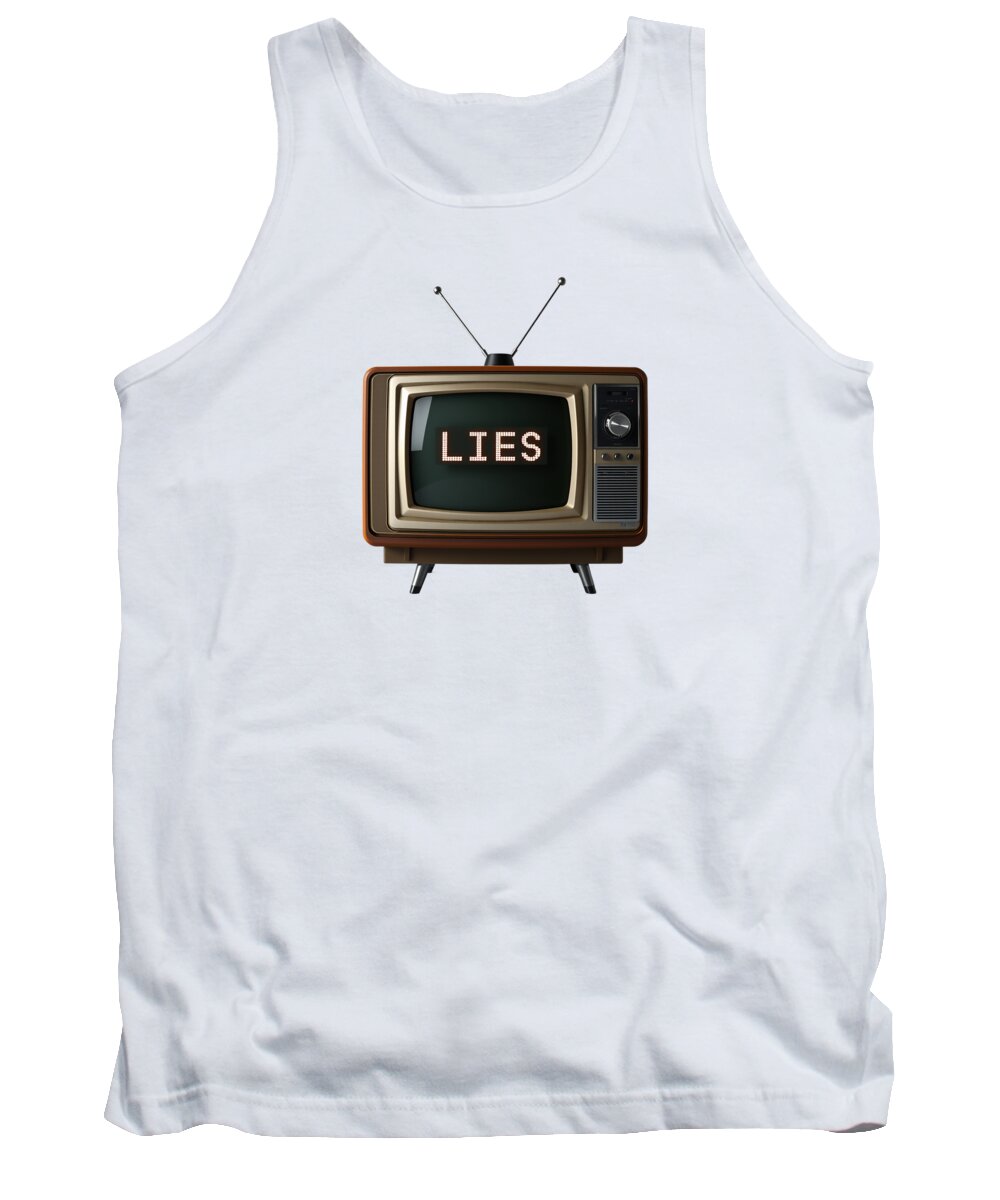 White tank top with TV screen graphic on the front