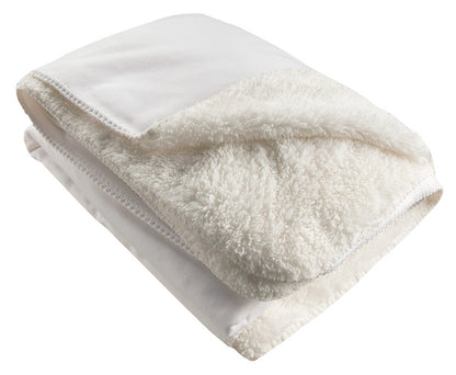 Big Brother is Watching blanket, white plush fleece with soft folded texture
