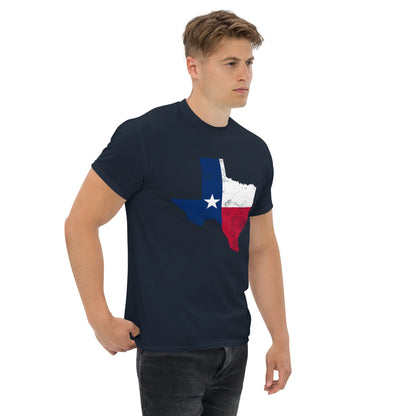 Navy T-shirt with Texas flag graphic on the chest
