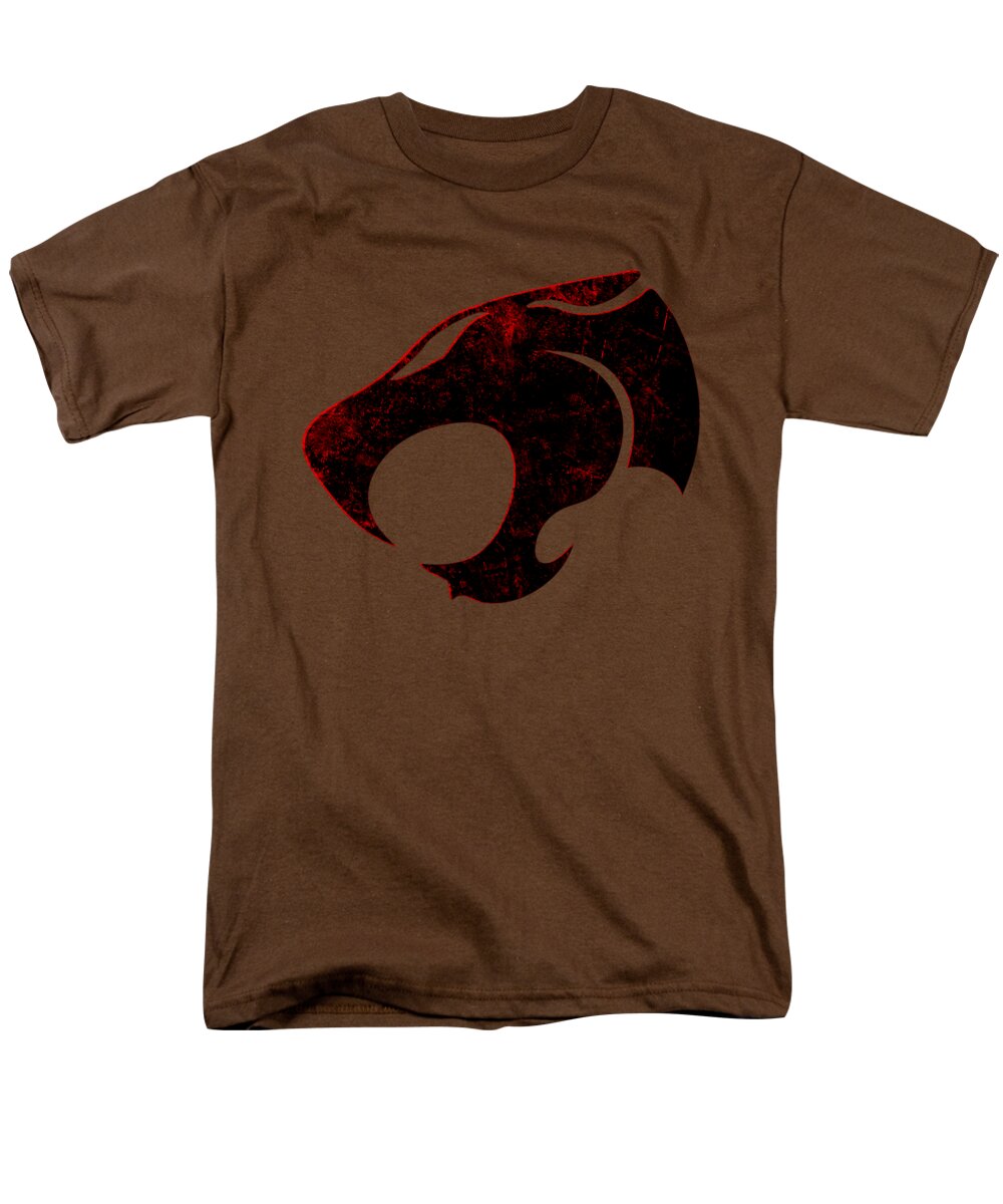 Men's distressed graphic T-shirt in coffee brown, crew neck, short sleeves