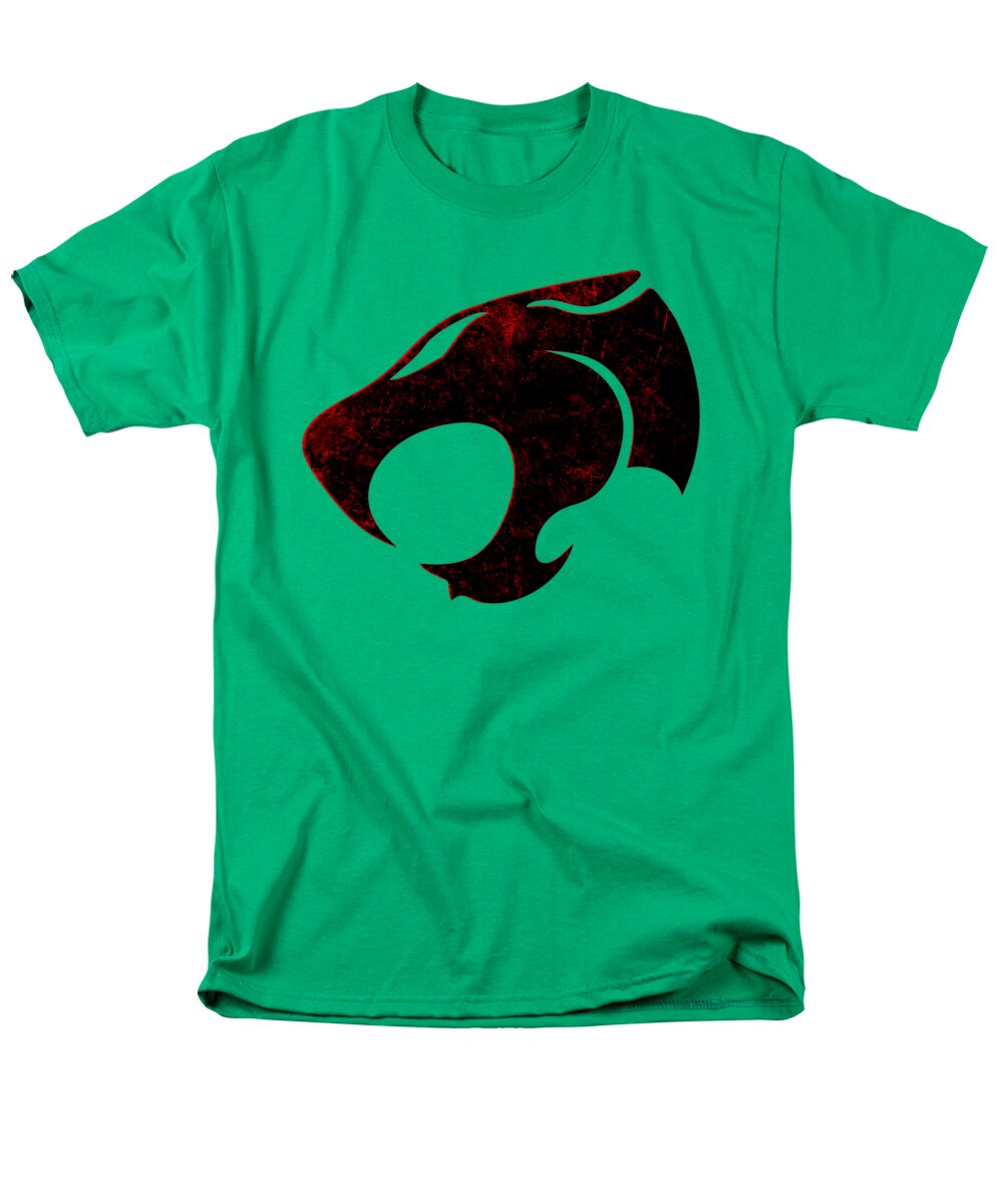 Men's distressed graphic T-shirt in green, crew neck, short sleeves