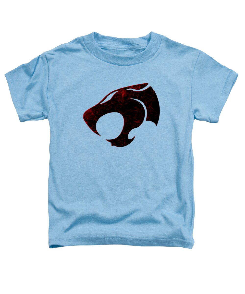 Toddler T-shirt, light blue, with distressed cat emblem graphic on the front