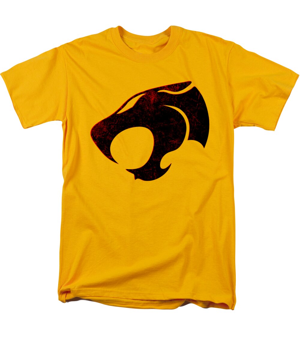 Men's distressed graphic T-shirt in yellow, crew neck, short sleeves