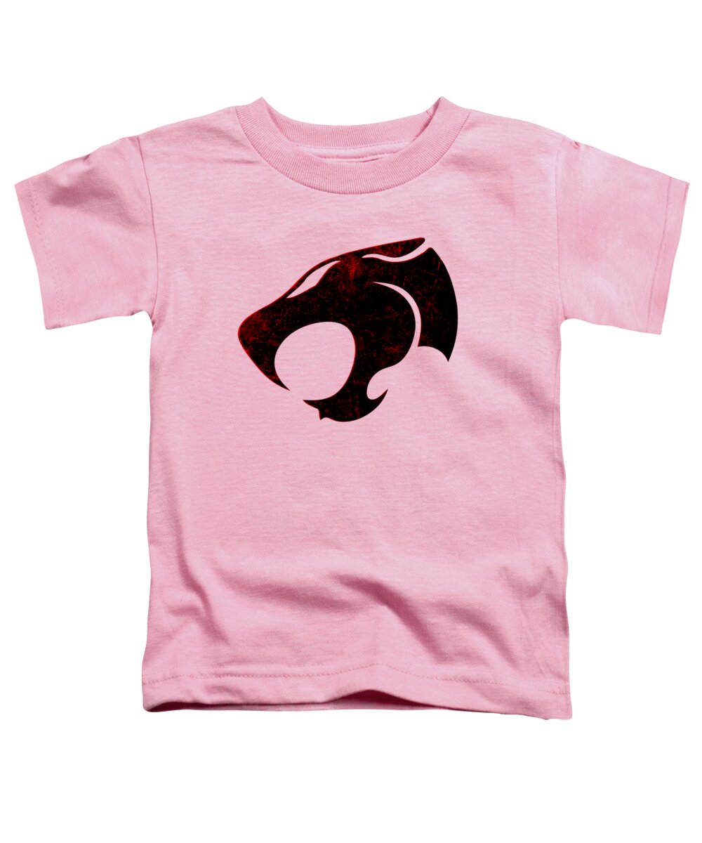 Toddler T-shirt, pink, with distressed cat emblem graphic on the front