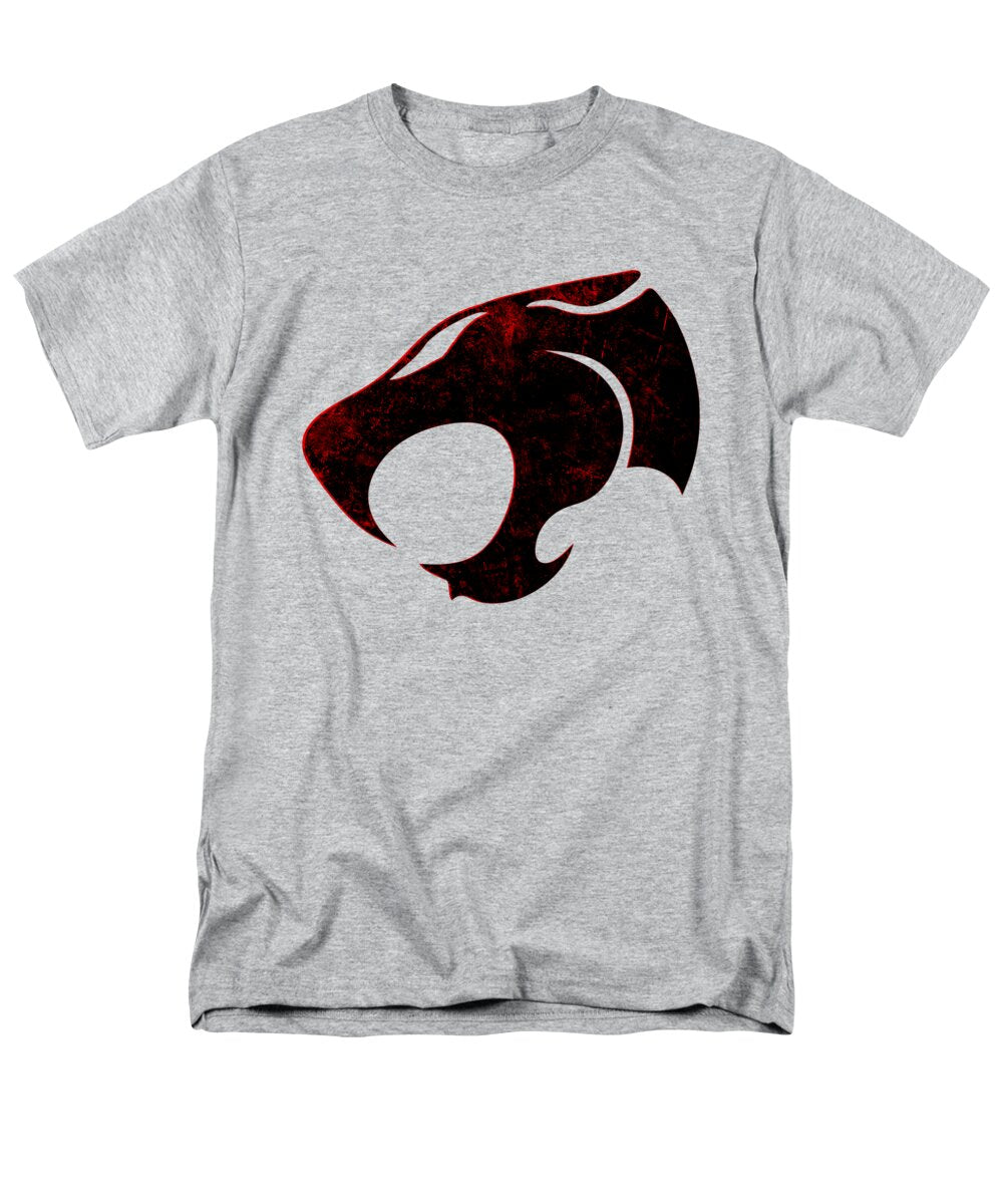 Men's distressed graphic T-shirt in heather gray, crew neck, short sleeves