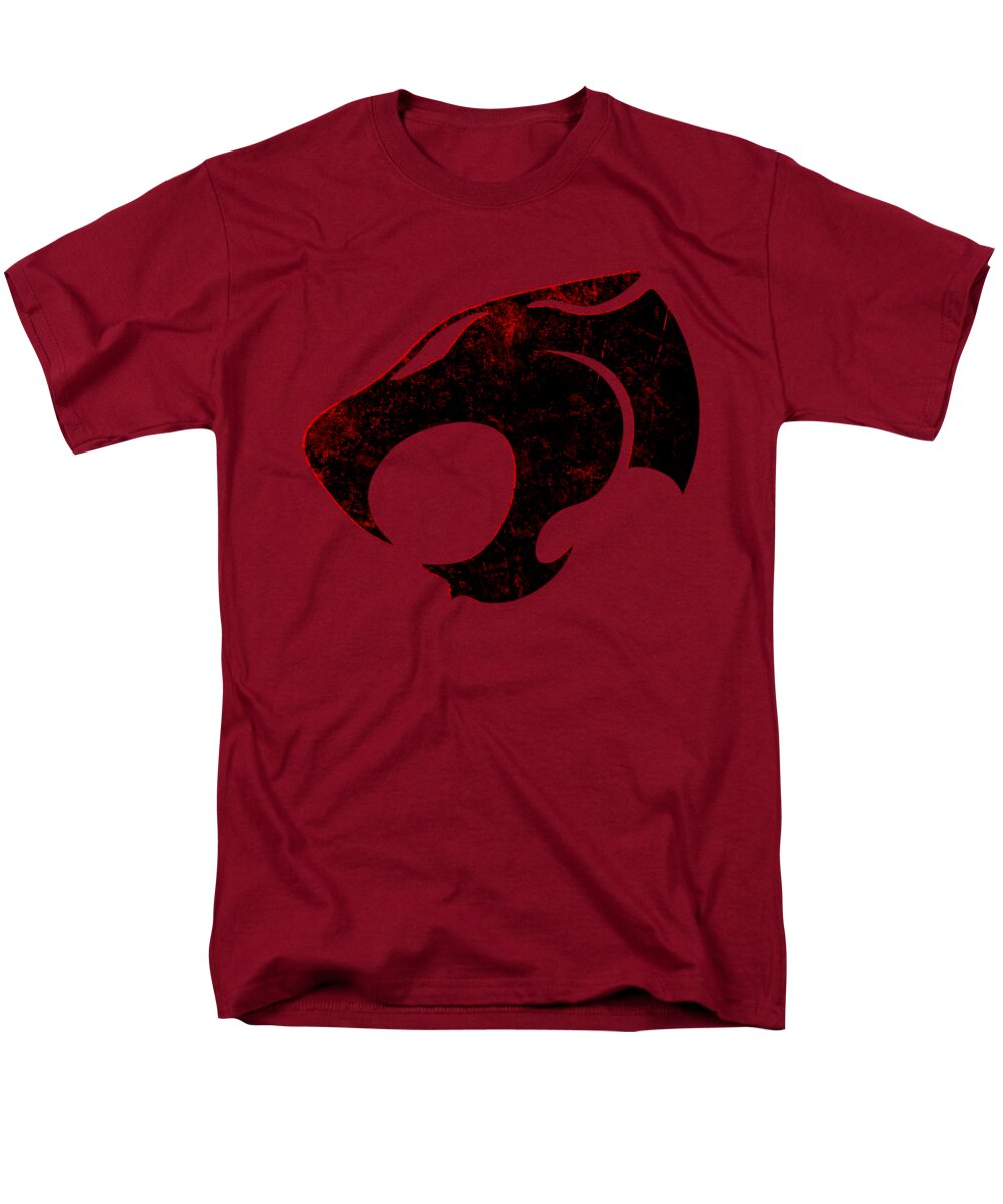 Men's distressed graphic T-shirt in cardinal red, crew neck, short sleeves