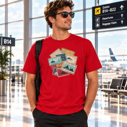Travel Stamps T-Shirt Wanderlust Adventure Graphic Tee - Still Out There