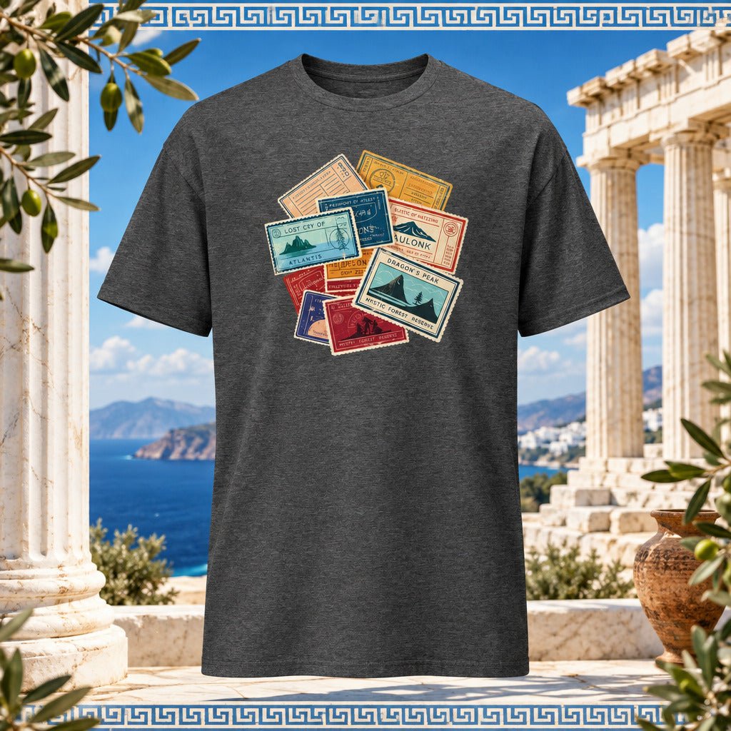Travel Stamps T-Shirt Wanderlust Adventure Graphic Tee - Still Out There