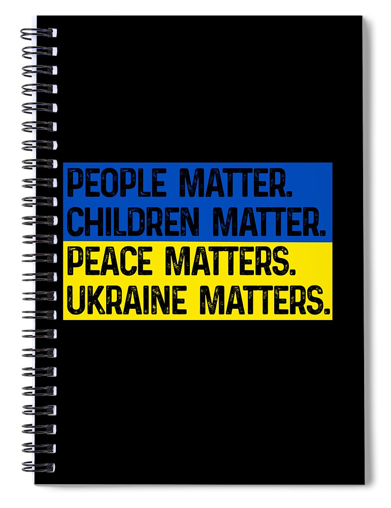 Spiral notebook, black cover with stacked People Matter text