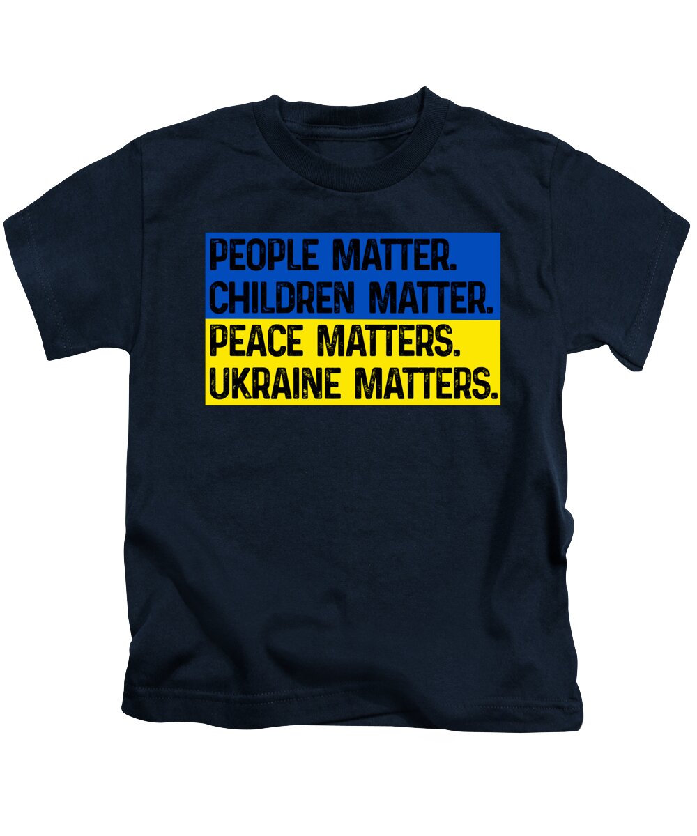 Kids navy T-shirt with front slogan graphic in blue and yellow blocks