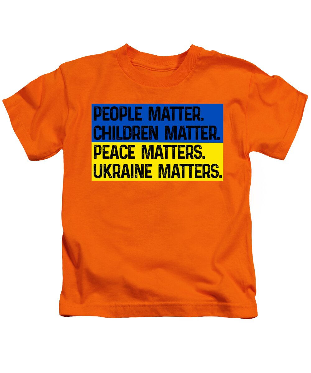 Kids bright orange T-shirt with front slogan graphic in blue and yellow blocks