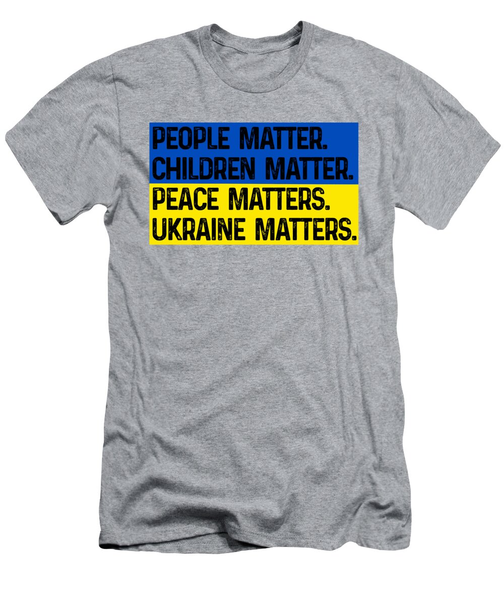 Heather gray crew-neck T-shirt with bold statement text graphic