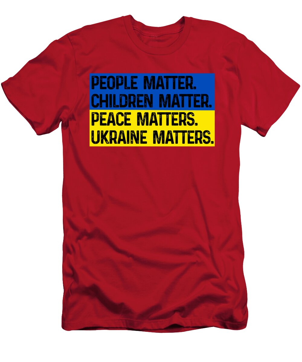 Red crew-neck T-shirt with bold statement text graphic