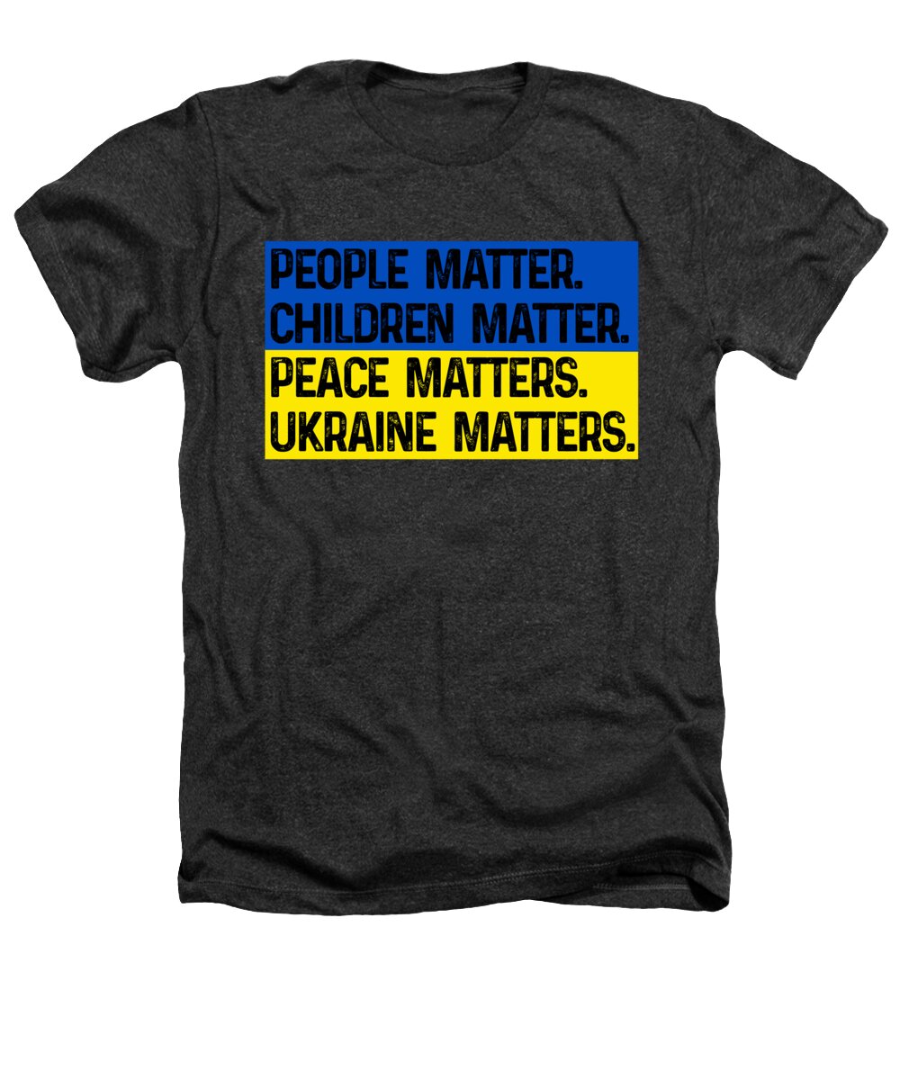 Charcoal heather T-shirt with colorful front slogan graphic