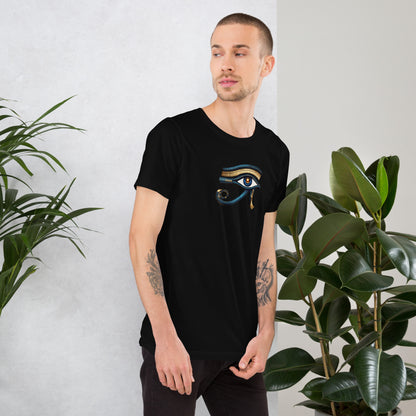 Black T-shirt with Eye of Horus graphic on the chest