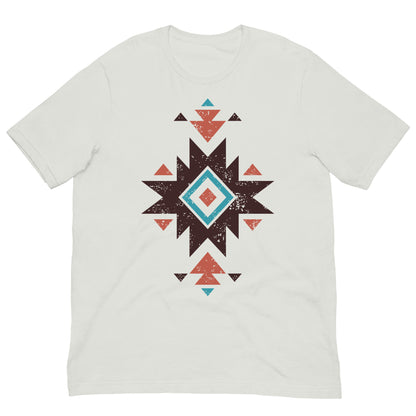 Off-white T-shirt with distressed Aztec star pattern graphic on the chest