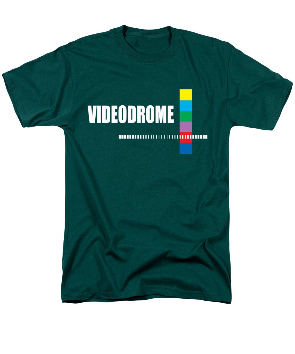 Men's dark green crew-neck T-shirt with Videodrome logo print on front