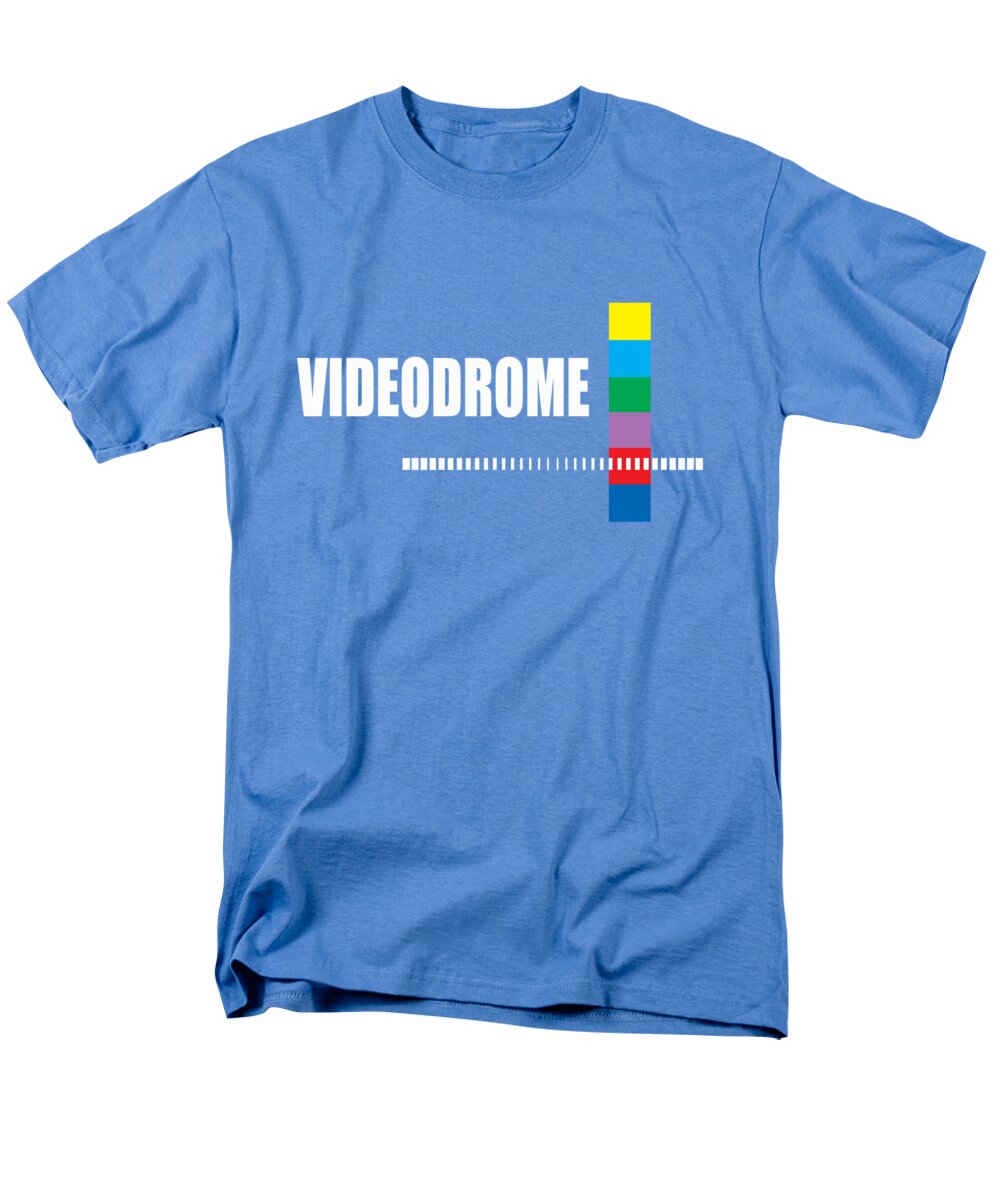 Men's blue crew-neck T-shirt with Videodrome logo print on front
