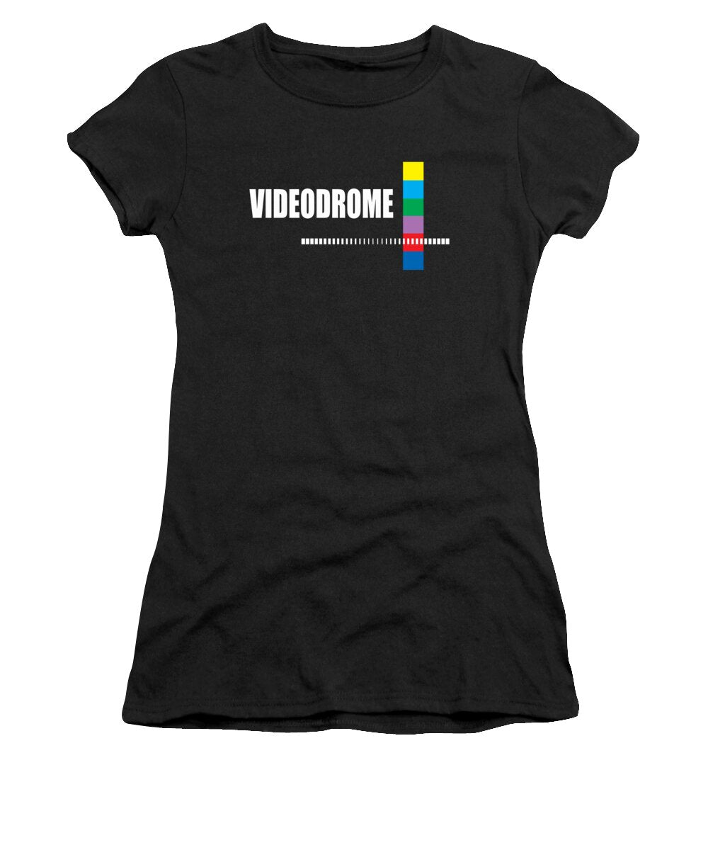 Women's black T-shirt with front logo graphic