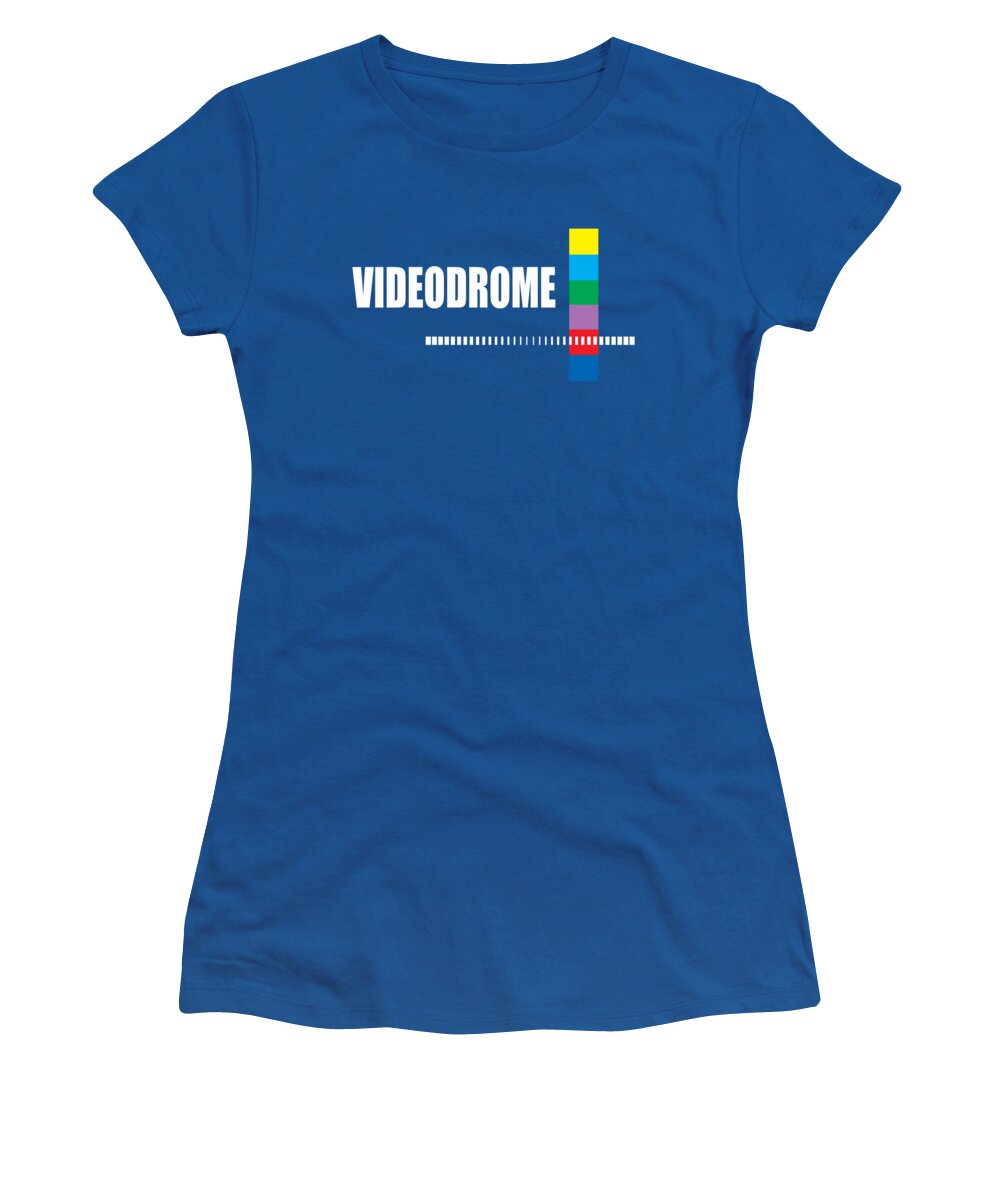 Women's royal blue T-shirt with front logo graphic