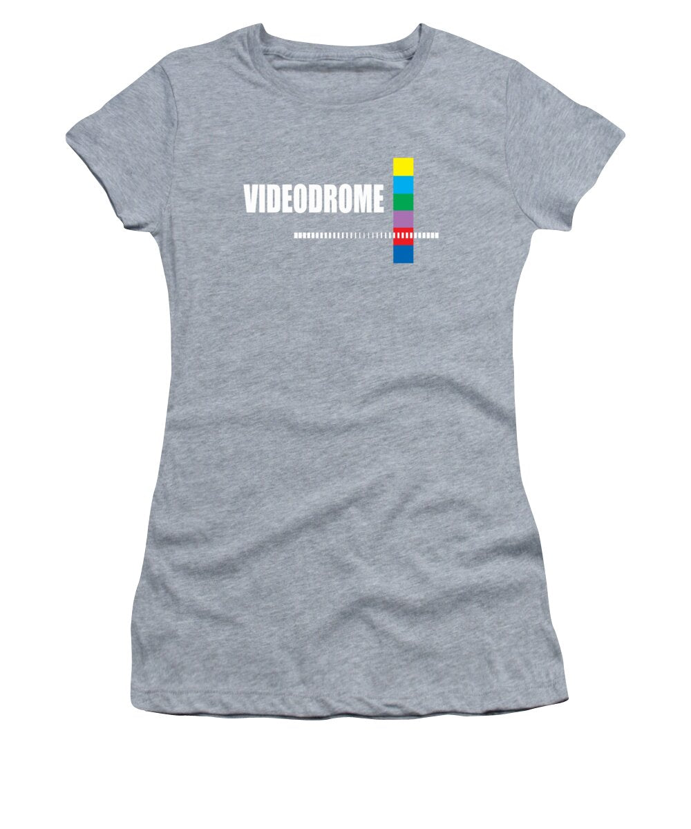Women's heather gray T-shirt with front logo graphic