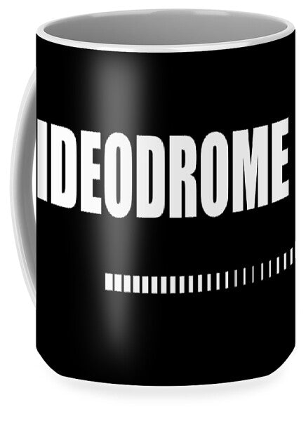 Black mug with white 'DEODROME' text and short bar row graphic