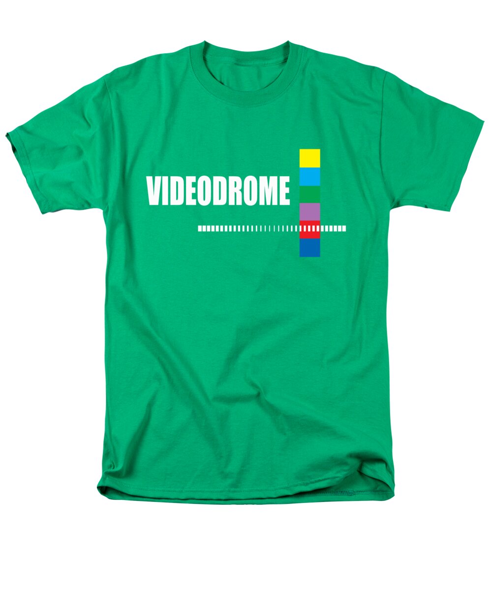 Men's bright green crew-neck T-shirt with Videodrome logo print on front