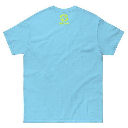 Viking warrior T-shirt, light blue, back with small SCAR logo at upper center