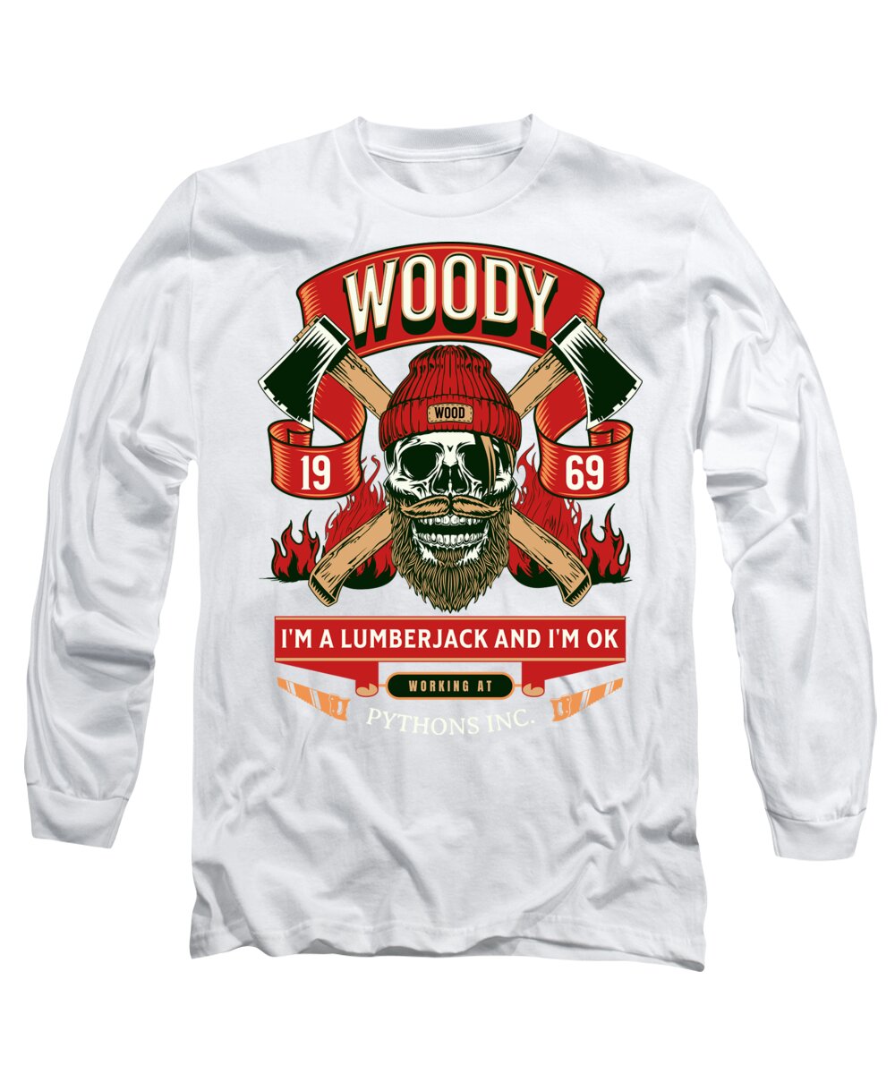 White long sleeve t-shirt with Woody lumberjack graphic on the front